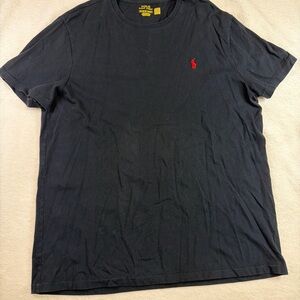 Polo Ralph Lauren Mens XL Black T Shirt Red Pony Logo Cotton